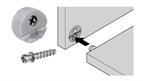 Blum Knock-in housing and edge mounted screw connector in white