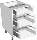 Antaro Metallic Grey 400mm Cabinet Pack, 1 Cutlery &amp; 2 Pan Drawers