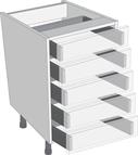 Antaro Metallic Grey 500mm Cabinet Pack, 5 Cutlery Drawers