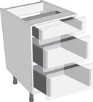 Legrabox Orion Grey 900mm Cabinet Pack, 1 Cutlery &amp; 2 Pan Drawers