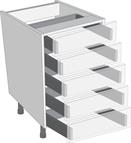 Legrabox Orion Grey 600mm Cabinet Pack, 5 Cutlery Drawers