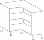 900 x 900 x 720mm L Shaped Corner Base Unit Carcass in Light Grey (Flat Pack)