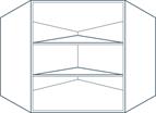 600 x 600 x 900mm Angled Corner Wall Unit Carcass in White (Flat Pack)