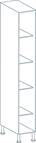 400 x 2150mm Tall Larder Unit Carcass in White (Flat Pack)