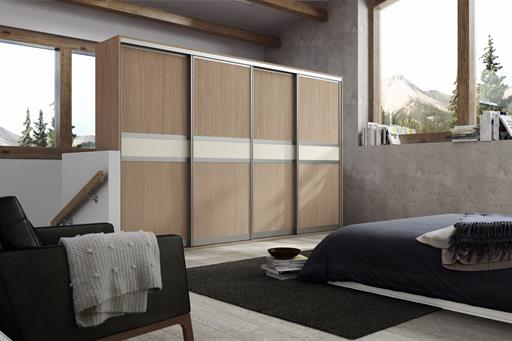 Primo - Aluminium - Sonoma Oak MFC and Light Beige Glass