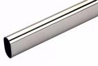 Oval, wardrobe rail - 30mm x 3mtr, chrome