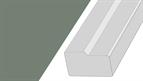 Cornice GL10, 3mtr top fixed Square Bullnose style Super Matt Reed Green