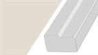 Cornice GL10, 3mtr top fixed Square Bullnose style Super Matt White Grey