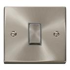 Click 1 Gang 2 Way 'Ingot' 10A X Switch - Grey/Satin Chrome
