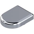 Blum 'D' Shaped Glass Door Hinge Cover Cap in chrome