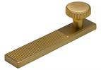 Perugia Knob + Back plate Ribbed,  Satin Brass 96mm centres