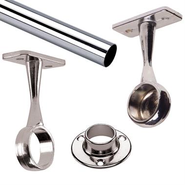 Round Wardrobe Rail and Fixings