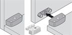 Blum 2 piece carcase connector in brown screw-on